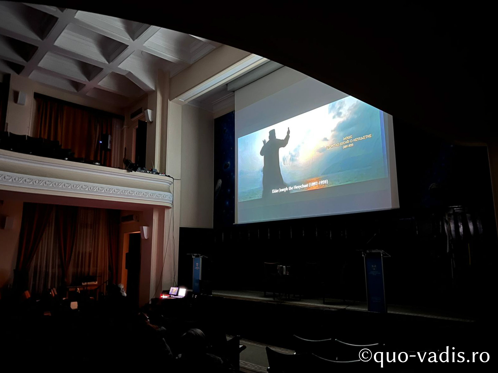 Proiecția filmului docudramă Sfântul Iosif Isihastul (Grecia, regizori Alexandros Foteinos and Yiannis Traganidas), Sala Aula Magna Mihai Eminescu